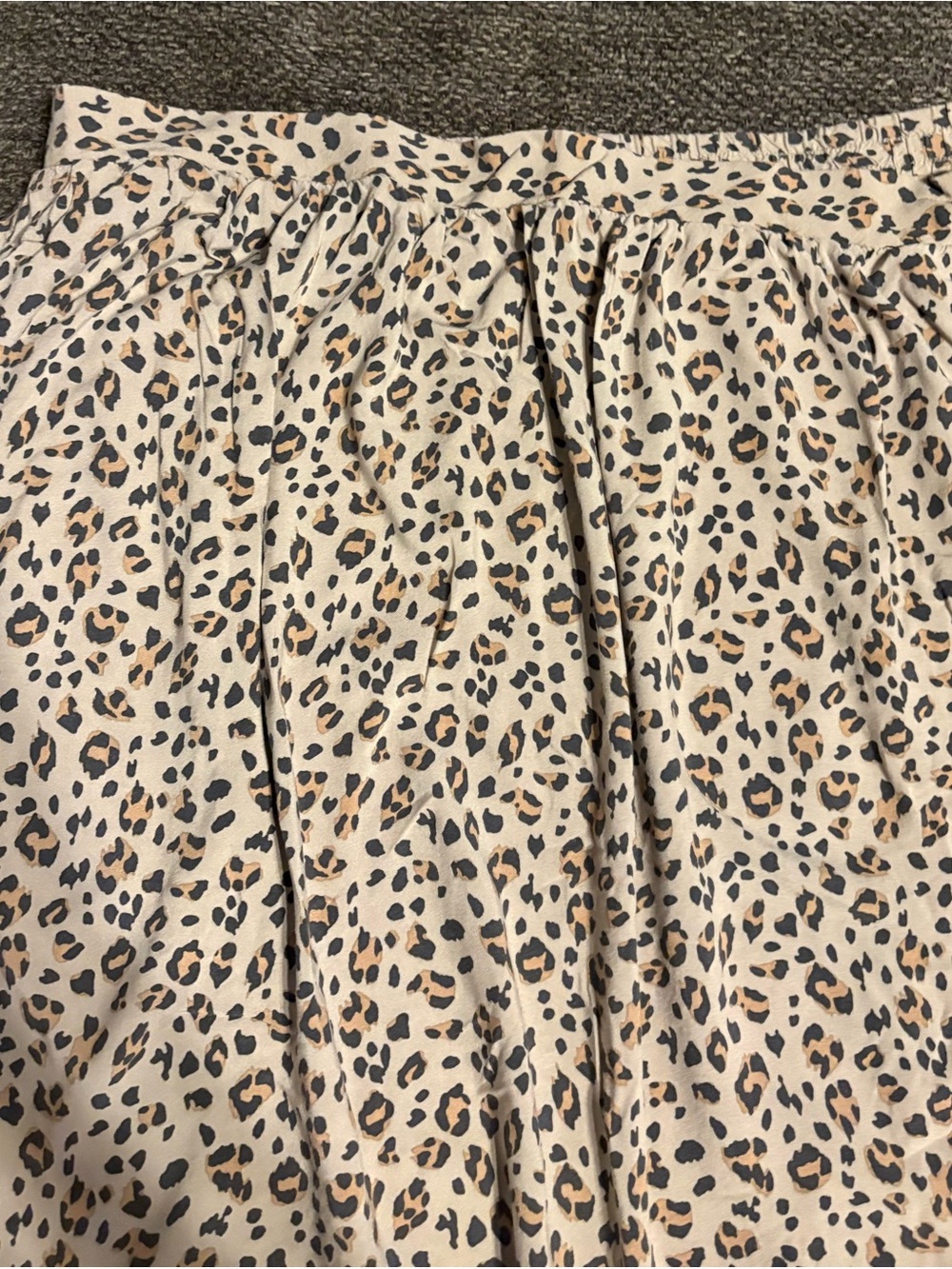Nine West Beige and Black Leopard Print A-Line Skirt